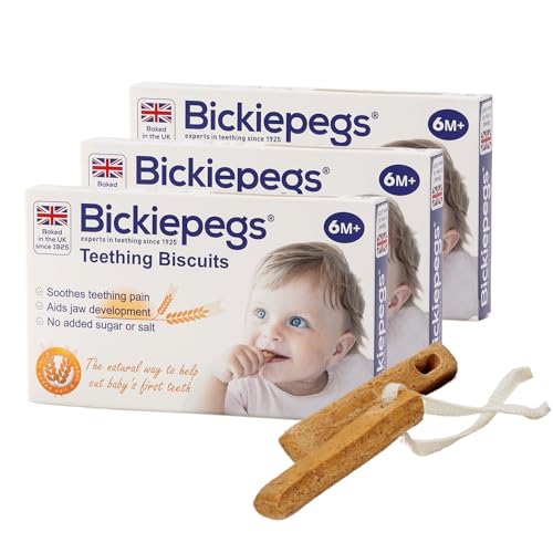 THREE PACKS of Bickiepegs Teething Biscuits by Bickiepegs