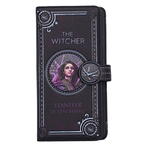 Nemesis Now The Witcher Yennefer Embossed Purse 18.5cm, PU Leather, Black, Officially Licensed The Witcher Merchandise, Yennefer Embossed Purse, 4 Cash and 12 Card Compartments, Black, 18.5cm,, Black,