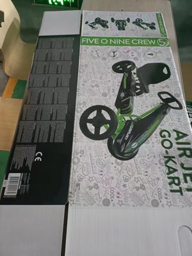 509 Crew Air Jet Pedal Go Kart - Green - Kids, Sporty Graphics on The Front Fairing, Adjustable Bucket Seat, 4 Spoke Rims w/ 10'' EVA Wheels, Sporty Steering Wheel, Kids Go Kart Ages 4+ (U925005)