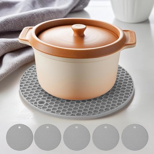 5 Alfombrillas De Silicona, Resistentes Al Calor, Antideslizantes, Para Encimera, Soporte Flexible Para Ollas Para Cocina 5 Alfombrillas De Silicona, Resistentes Al Calor, Antideslizantes, Para Encimera, Soporte Flexible Para Ollas Para Cocina