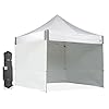 E z up es100s instant commercial pop up canopy tent 10 x 10 with 3 sidewalls 1 mid zip sidewall and wide trax roller bag white  urban country home decor