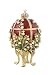 Produktbild danila-souvenirs Dekorativer Russische Fabergé-Stil Ei/Schmuckkästchen mit russischen Kaiserkrone & Blumen 8 cm rot