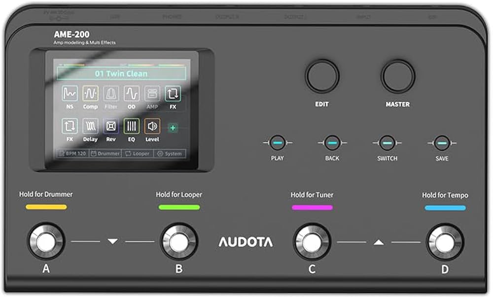 【最新】Audota Ame-200 Pro マルチエフェクター VEDO Audota AME-200 Pro Modelador de Amplificador e Pedal Multi