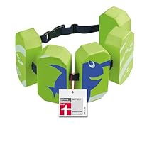 BECO Schwimmgürtel Kinder 3-6 Jahre, einstellbare Schwimmhilfe für Kinder mit 5 Blockelementen & Sicherheitsverschluss, Schwimmtrainer geeignet für 19-30 kg, Farbe: Grün