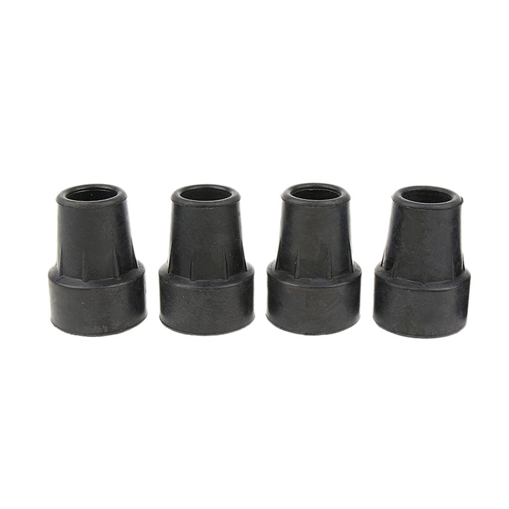 4 Piezas Puntas de Muleta Puntas de Bastón Topes de Goma Tapones Antideslizantes con Dibujo Tipo Neumático Y Cojín de Acero Drenaje Y Adherencia, 4 piezas