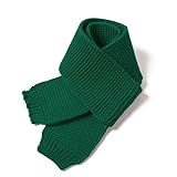 Piewag Kids Knit Scarf Toddler Winter Warm Scarves Neck Warmer Fashion Solid Color Scarf for Boys Girls Green