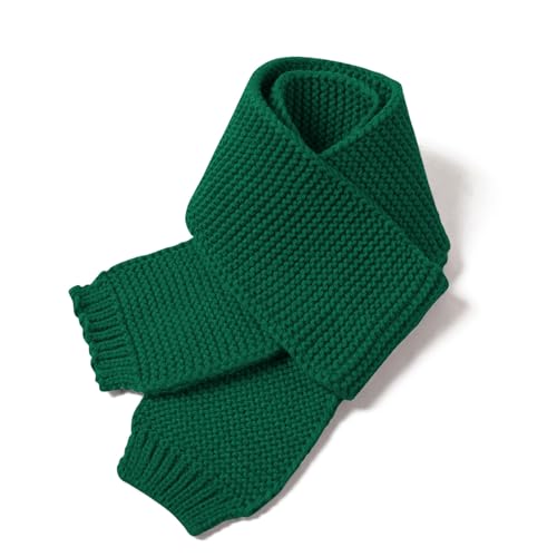 Piewag Kids Knit Scarf Toddler Winter Warm Scarves Neck Warmer Fashion Solid Color Scarf for Boys Girls Green
