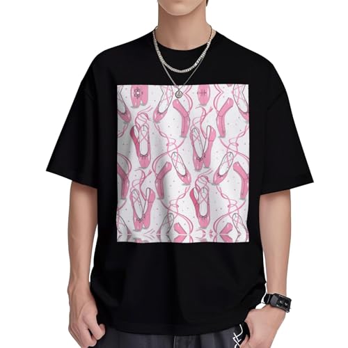 T-shirt en coton frais et respirant coupe droite pour homme col rond rose