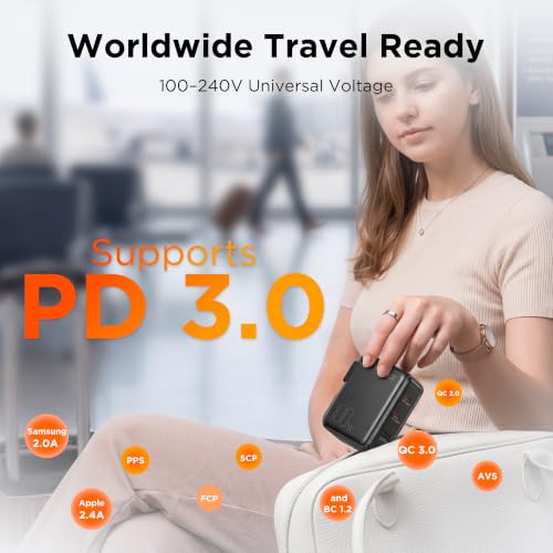 100W GaN III Wegear 3-Port Slim Foldable USB-C Wall Charger Block (Blk or Silver) - image 8