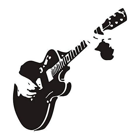 Guitar Rock Star Decal Wall Decor Sticker, Creatiees Removable DIY Vinyl Wall Decor Art Mural for Kids Children Living Room Bedroom Family Decor - Unique & Amazing Cover