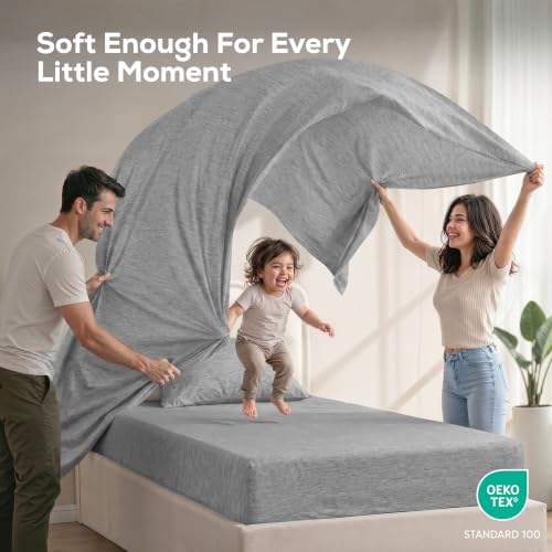 Image of Utopia Bedding Twin Sheet Set - 3 Piece Bed Sheets for Twin Size Bed, Soft and Breathable Microfiber, Includes 1 Fitted Sheet, 1 Flat Sheet and 1 Pillowcase - Oeko Tex (Heather Grey)