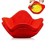 ULVEOL Set of 2 Red Microwave Hot Pads - Pot Holders, Cozies for Food, Ooma, Ramen or Soup Bowl Cozy, Kitchen Gadgets