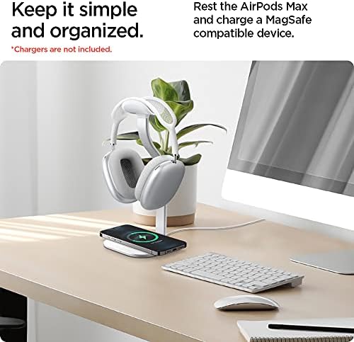 Spigen S380 Designed for Airpods Max Stand/Designed for MagSafe Charger Pad - Silver