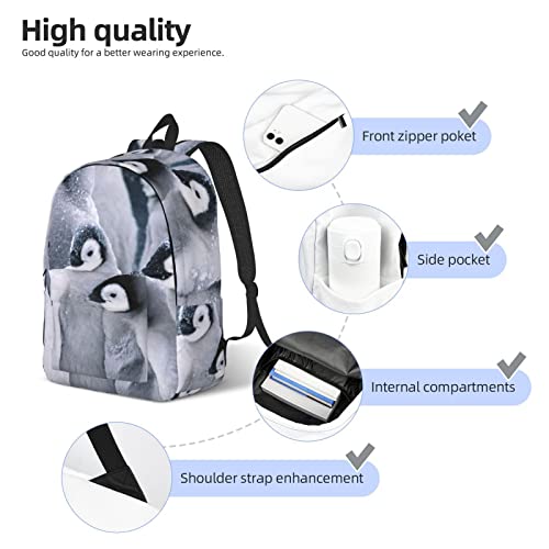 Sac à dos voyage et ordinateur imprimé pingouin mignon taille M - 5