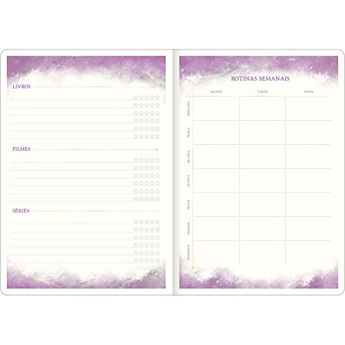 Planner Grampeado 17,7 x 24 cm Magic 90 G 2023 - Preta - Stars Wonder - Tilibra