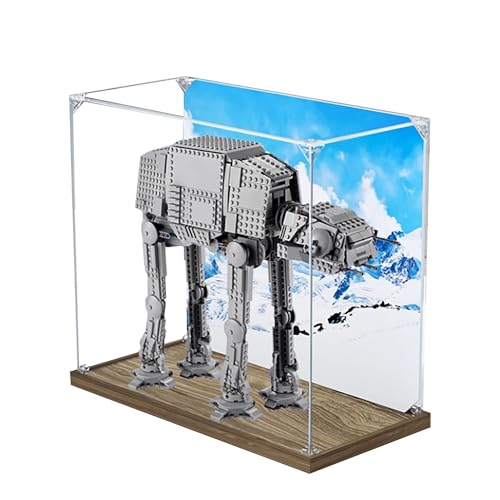 Acrylic Display Case for Lego 75288 at-at Walker Model, 3mm Dustproof Display Box, Display Case Compatible with Lego 75288 (Model Not Included) (3MM,Wood Base) -  QIXINDGYH