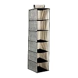 Simplify 6 Shelf Closet Organizer, Space Saver, Sweater and Clothing Shelves, in Black