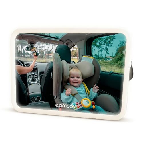 Miroir voiture bébé LED Pro extra-large rétroéclairé pour voyage de nuit