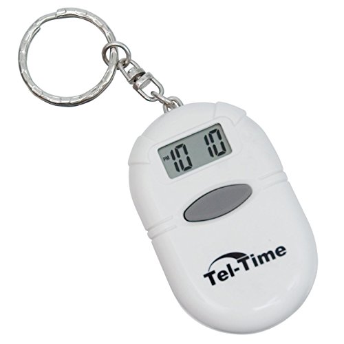 Oval Talking Alarm Clock Keychain - White