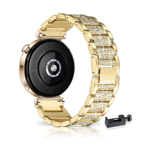 AireWiki Armband Kompatibel mit Huawei WATCH GT 4 (41mm) Armband Edelstahl Für Herren Damen Elegant Metall Uhrenarmband Für Huawei WATCH GT 4 (41mm) (Gold)