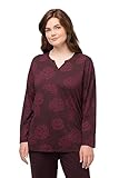 Ulla Popken Damen Pyjama Shirt, 1/1 Sleeve with floralprint Schlafanzüge, Schwarze Kirsche, 46-48