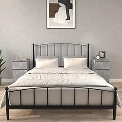 Dormitorio Muebles Cajoneras Higsose Mesita De Noche 40x35x70cm 2 Pcs Gris Hormigón,Madera Contrachapada,Metal,Comodas y Cajoneras Dormitorio,Aparador Auxiliar Cama Armario,Mesita De Noche Sencilla,Bedside Table