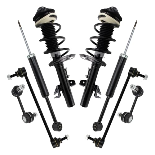 Image of TRQ Front and Rear Suspension Kit Complete Strut & Coil Spring Assembly Shock Absorber Sway Bar Stabilizer Link Compatible with 2015-2017 Chrysler 200