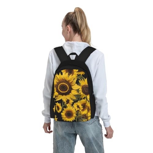 CPAQasg Sac unisexe de grande capacité imprimé tournesols dorés résistant à l'eau pour randonnée, voyage, camping – vue 8