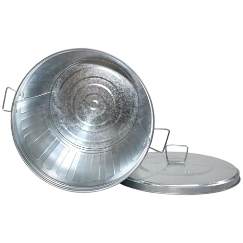 Caneca de basura de acero galvanizado redonda 31 galones miniatura 4