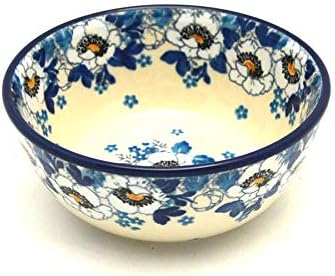 Polish Pottery Bowl - Ice Cream/Dessert - White Poppy