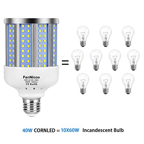 2 Pack 280W Equivalent Led Corn Light Bulb, 4000 Lumen 6500K Cool White Daylight 40W Led Corn Lamp,E26/E27 Medium Base,For Indoor Outdoor Warehouse Garage Basement Backyard Factory Barn And Many Area #TOP4