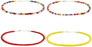 Wremily 4-12 Pieces Beaded Choker Necklaces for Women Girls Boho Seed Bead Choker