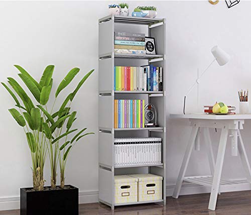 Niceai Bookshelf Lightweight Slim Modern Bookcase Metal Framework Children's Room Arrangement Toys Office A4 File Books Kitchen Clothing Storage Rack Gray #TOP1