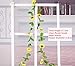 Healthcom 4 Packs 8.5ft/Pcs Artificial Sunflower Garland Silk Sunflower Vine Yellow Flower Green Leaves Outdoor Fake Hanging Plants Hang Garland Porch Patio Home Garden Christmas Party Wedding Decor