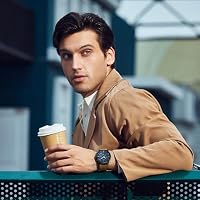 by BENYAR Men's Chronograph Waterproof Luminous Date Watches Stainless Steel Bracelet Large Dial Classic Business Fashion Analogue Quartz Watches Elegant Gift for Men, Brown Black Blue, Men, Casual — image 2