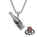 WDBAYXH Homme Gothique Punk Skull Bouteille de Bière Pendentif Collier, Biker Acier Inoxydable Argent Mixte Or Ouvre-Porte avec 2 Pcs Chaîne, Personnalité Souvenir Bijoux Cadeau,Argent,60CM