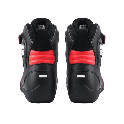 Image of Scoyco Motorcycle Shoes for Men, Breathable Protective Street Riding Shoes with Anti-Slip Sole & Ankle Guards - Black