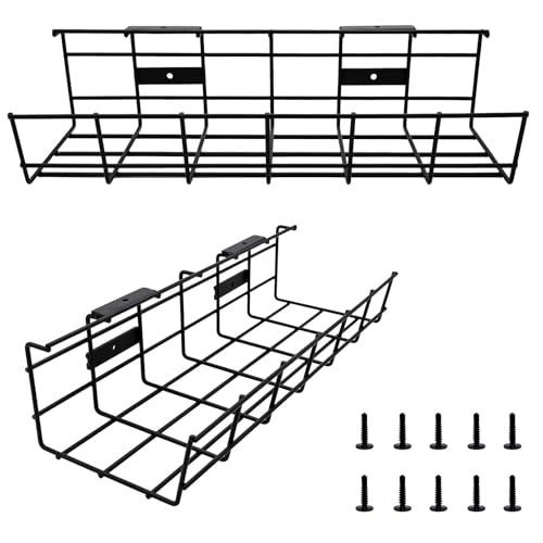 COYACOOL Under Desk Cable Management- 2 Pack Cord Organizer. Metal