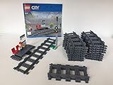 Eisenbahn EB Lego City Eisenbahn Bahnsteig und Signal, inkl.16 Gebogene und 4 gerade schienen (aus 60197)