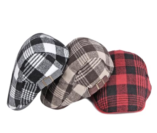Image of Quanhaigou Unisex Denim Newsboy Hats Flat Ivy Gatsby Cabbie Driving Berets Hat Cotton Dad Cap for Men Women