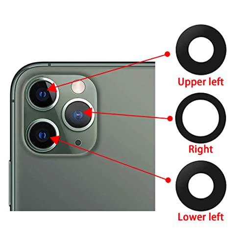 Cristal de cámara trasera para iPhone 11 Pro con adhesivo preinstalado que elimina fotos borrosas 6