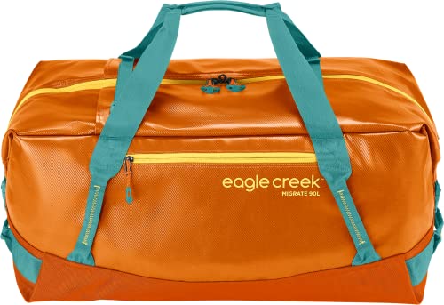 Eagle Creek Migrate Duffel 90L Travel Bag - Featuring Durable Water-Resistant 100% Recycled Materials, Wide Mouth Opening, And Tuck Away Backpack Straps, Dandelion Yellow #TOP2