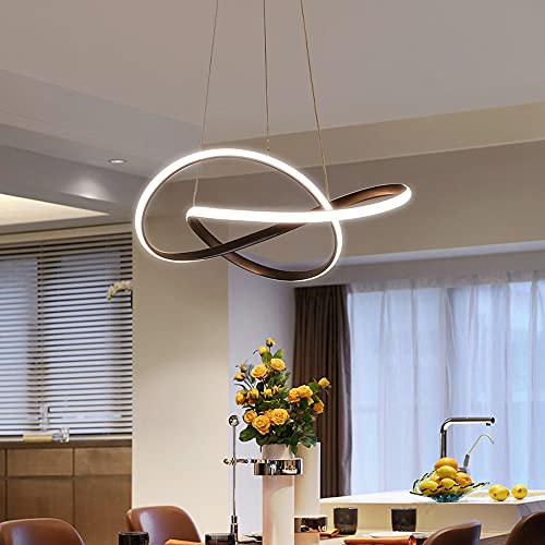 Lustre LED moderne 58W dimmable avec suspension réglable en acrylique pour salon