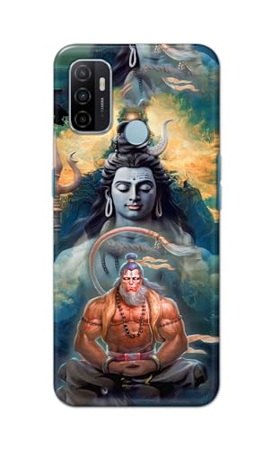 Image of PRINTFIDAA Printed Hard Back Cover Case for Oppo A53 4G | Oppo A53S 4G | Oppo A32 | Oppo A33 2020 Back Cover (Lord Shiva and Hanuma) -112