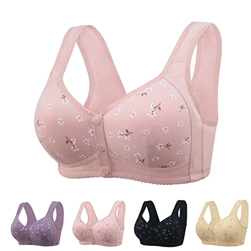 Daisy Bra Front Closure, Front Snaps Button Bras Women, Convenient Front Button Bra For Seniors (Pink,Womens/2Xl) #TOP9
