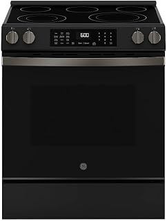 GE GRS600AVDS 5.3 Cu. Ft. Black Slate Slide-In Electric Convection Range with Steam Cleaning