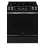 GE GRS600AVDS 5.3 Cu. Ft. Black Slate Slide-In Electric Convection Range with Steam Cleaning