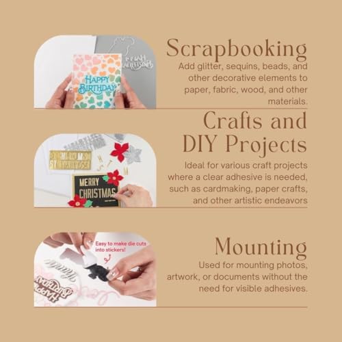 Image of CRAFT WORLD Transparent Tape Double Sided Tape Heavy Duty for Wall, Strong Adhesive Transparent Sticker Paper A4 Clear Multipurpose Mounting Tape for Home, Office & Car Without (5 pic)