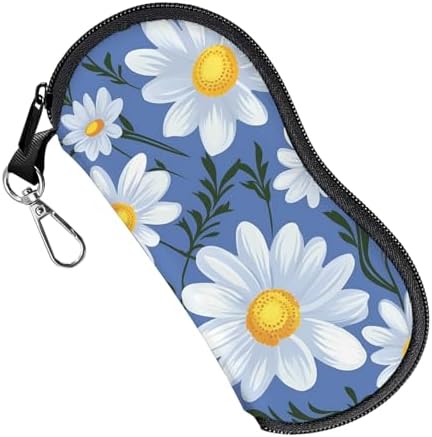 Soft Neoprene Glasses Case With Clip - Black, 6.5x3.35 Inch, Zipper Closure, For Sunglasses & Eyewear