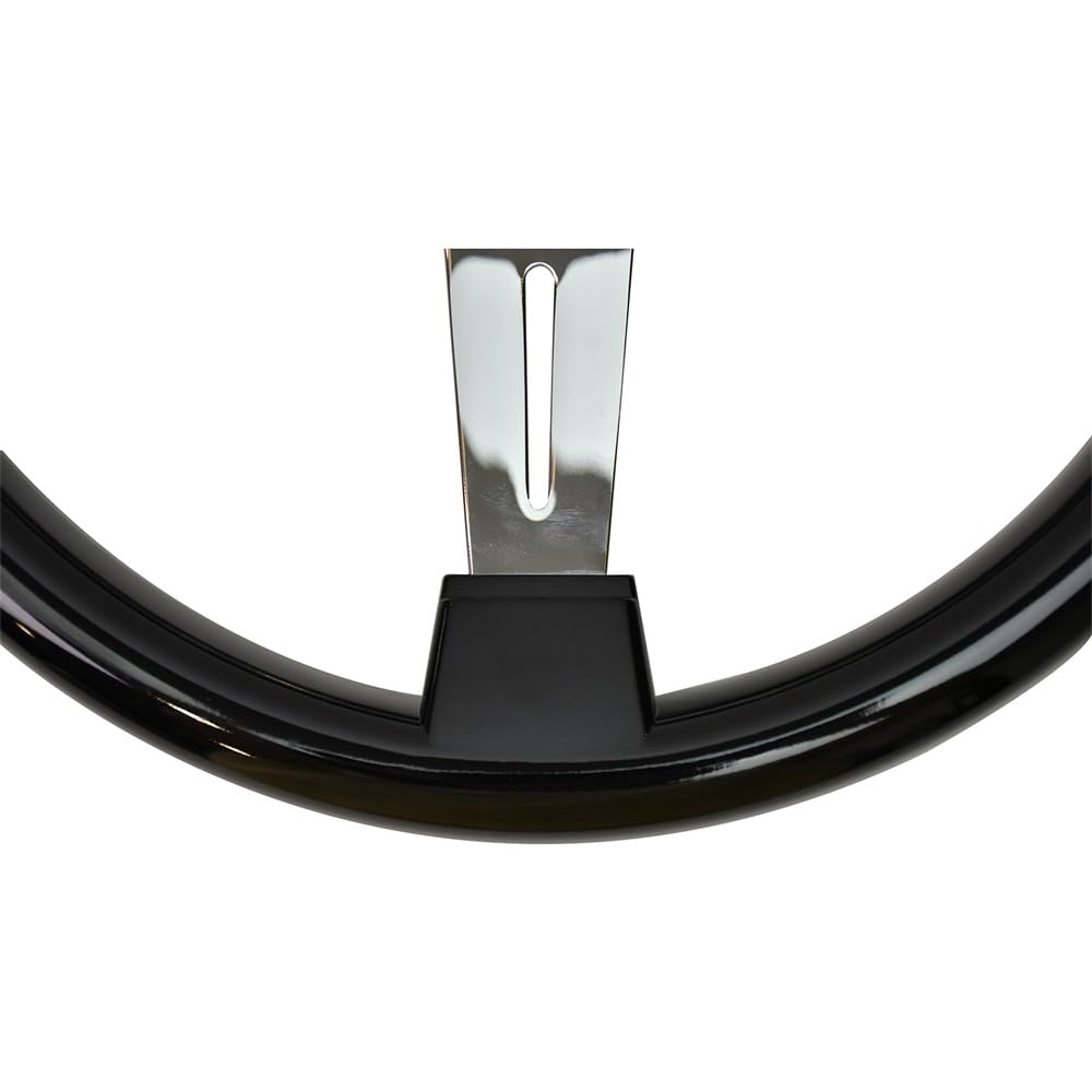 Volante classico in legno di ricambio 350 mm 14" universale per auto, volante retrò con 6 pulsanti clacson e 3 razze cromate, stile vintage per auto, simulazione di guida, motorsport, JDM